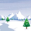 Winter Landscape with scenery snowy design