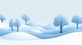Winter Landscape With Snowy Hills And Trees Royalty Free Stock Photo