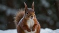winter landscape squirrel close-up Royalty Free Stock Photo