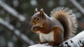 winter landscape squirrel close-up Royalty Free Stock Photo