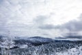 Winter Landscape from Top of Mountain in Canada, Quebec