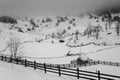 Winter landscape of the transylvanian village Royalty Free Stock Photo