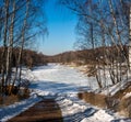 Winter landscape and trees. Majestic winter landscape under sunlight at sunset. christmas holiday concept, unusual wonderful Royalty Free Stock Photo