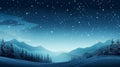 winter landscape with trees and mountains at night Royalty Free Stock Photo