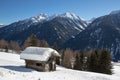 Winter landscape in the Ultental - Val d'Ultimo (Italy) Royalty Free Stock Photo