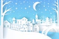 Winter Landscape Vector Illustration Blue White Royalty Free Stock Photo