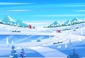 Winter landscape. Vector illustration Royalty Free Stock Photo