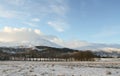 A winter landscape view of the dramatic mountains at Kinloch Rannoch, Perthshire, Scotland, UK. Royalty Free Stock Photo