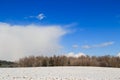 Winter landscape view fields forests covered snow Royalty Free Stock Photo