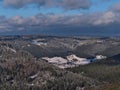 Winter landscape with view of small village Mitteltal, Baiersbronn, Germany, located in a valley of Black Forest. Royalty Free Stock Photo