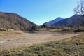 winter landscape where once there was a lake in the italian muni