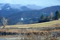 Winter landscape with a white church in the background Royalty Free Stock Photo