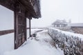 Winter landscape white snow of Mountain in Korea. Royalty Free Stock Photo