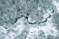 Winter landscape. winding river and forest covered with snow. aerial view Royalty Free Stock Photo