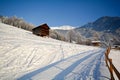 Winter landscape with wooden hut, Pitztal Alps - Tyrol Austria