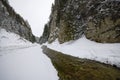 Winter landscape in Zarnesti Gorges The Precipice of Zarnesti