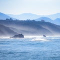 Winter landscapes along the Cote des Basques Beach, Biarritz, France Royalty Free Stock Photo