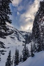 Winter Landscapes Canadian - Snow Covered Peaks near Lake Louise Banff National Park Alberta Canada Royalty Free Stock Photo