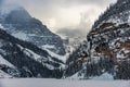 Winter Landscapes Canadian - Snow Covered Peaks near Lake Louise Banff National Park Alberta Canada Royalty Free Stock Photo