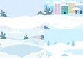 Winter landscapes colletion. Vector snow season christmas