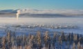 Winter landscape of Oymyakon. Yakutia, Russia.