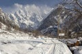 Winter landscapes of Swat valley with snowy mountains in Khyber Pakhtunkhwa Pakistan