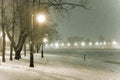 Winter lantern snow embankment