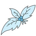 Winter leaf emoticon. doodle icon image