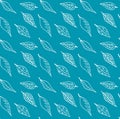 Winter leaves pattern. Snow pattern. Cute leaf seamless