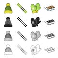 Winter, leisure, entertainment and other web icon in cartoon style.Seat, tools, accessories, icons in set collection.