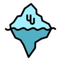 Winter level rise icon vector flat