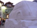 Trentino, Italy. 01/06/2011. Snow sculpture depicting a car