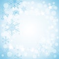 Winter light blue background