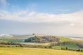 Winter light St Catherines Chapel Abottsbury Dorset England. Royalty Free Stock Photo