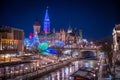 Winter Lights Across Canada, Parliament Hill, Rideau Canal, Ottawa, Ontario Royalty Free Stock Photo