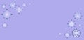 Winter lilac background with snowflakes in the corners