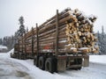 Winter logging load Royalty Free Stock Photo