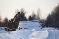 Winter logging in a remote village in Russia Royalty Free Stock Photo