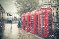 Winter London Street Scene Snow Royalty Free Stock Photo