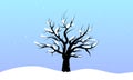 Winter lonely tree Royalty Free Stock Photo