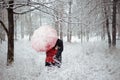 Winter love story in red Royalty Free Stock Photo