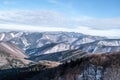 Winter Lucanska Mala Fatra mountains from Ostra skala hill Royalty Free Stock Photo