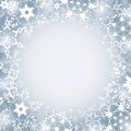 Winter luxury festive frame with snowflakes