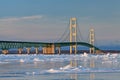 Winter, Mackinac Bridge Royalty Free Stock Photo
