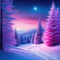 Winter magic wonderland with pink Christmas art