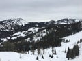 Winter majestic views around Wasatch Front Rocky Mountains, Brighton Ski Resort, close to Salt Lake and Heber Valley, Park City, U Royalty Free Stock Photo