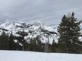 Winter majestic views around Wasatch Front Rocky Mountains, Brighton Ski Resort, close to Salt Lake and Heber Valley, Park City, U Royalty Free Stock Photo