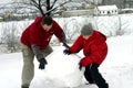 Winter - Making Snowman Royalty Free Stock Photo