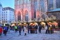 Winter market Christmas market at Stephansplatz in Vienna in the evening, Austria, Europe Royalty Free Stock Photo