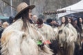 Winter masquerade festival Kukerlandia in Yambol town, Bulgaria. Royalty Free Stock Photo